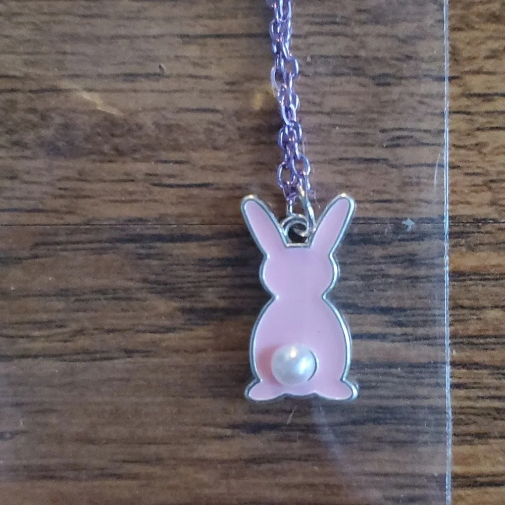 Claire's‎ Rabbit Easter Pink Bracelet and Necklace set